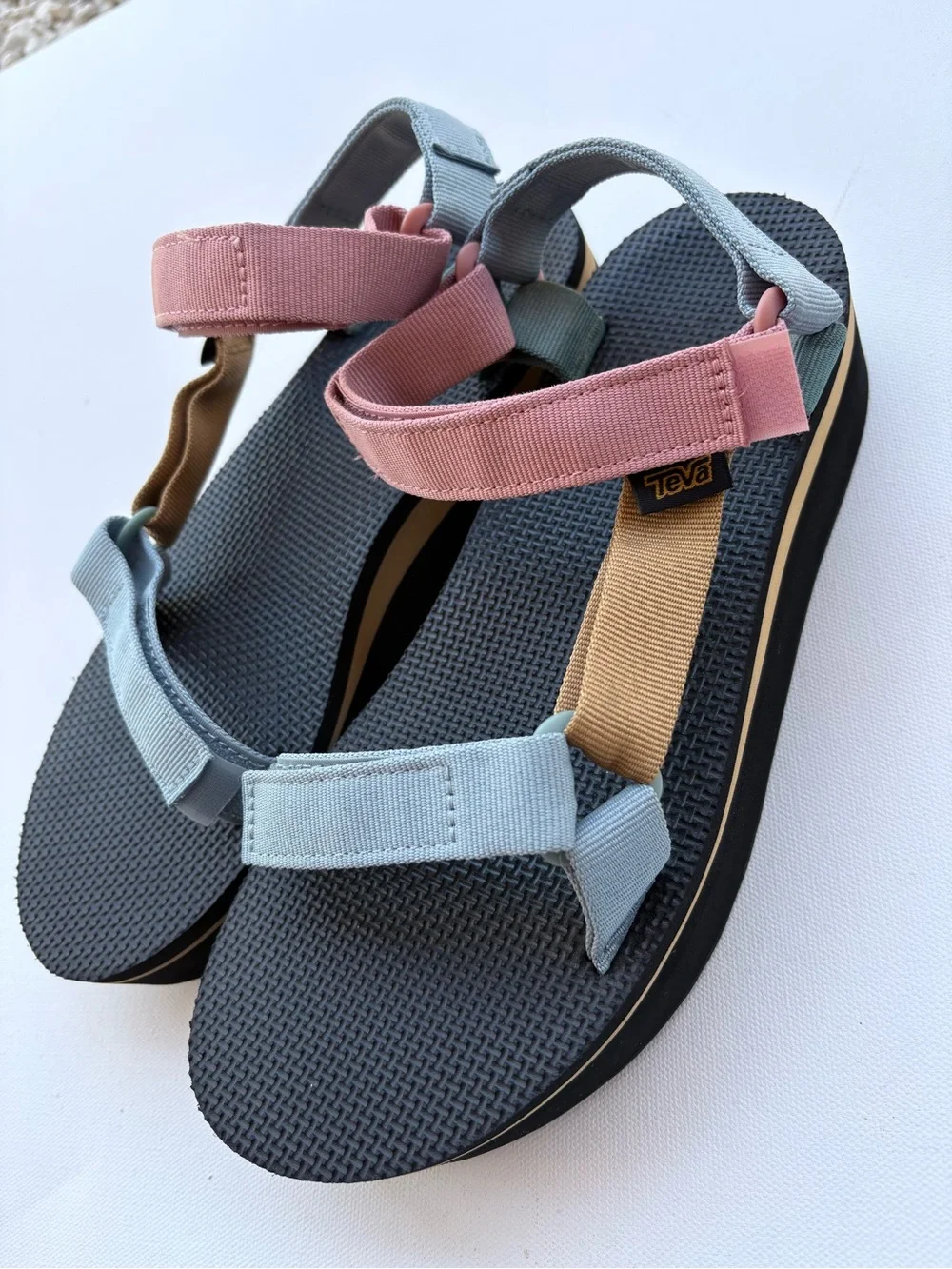 Teva Platform Colorful Sandals Multi Pastel Sz 10